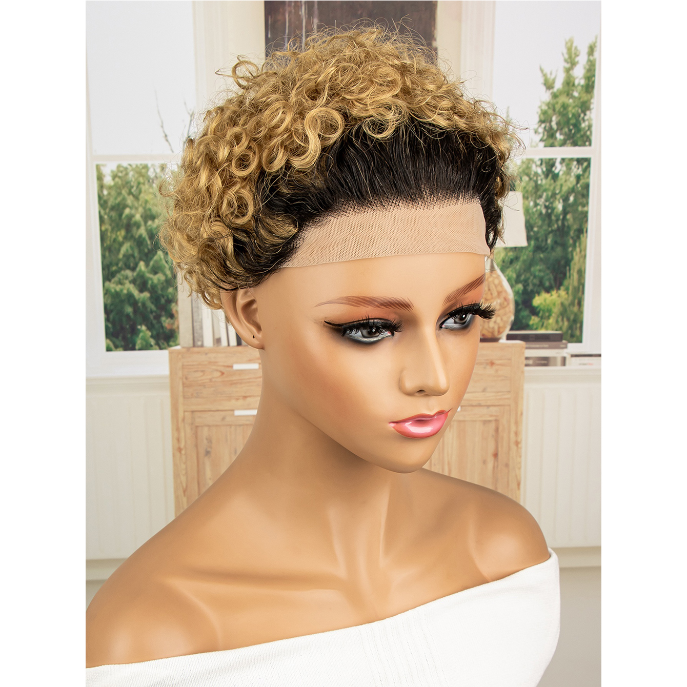 Short curly synthetic shop lace front wigs