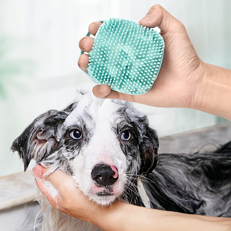 1pc Multifunctional Dog Silicone Bath Brush for Gentle Grooming and Deep Cleaning