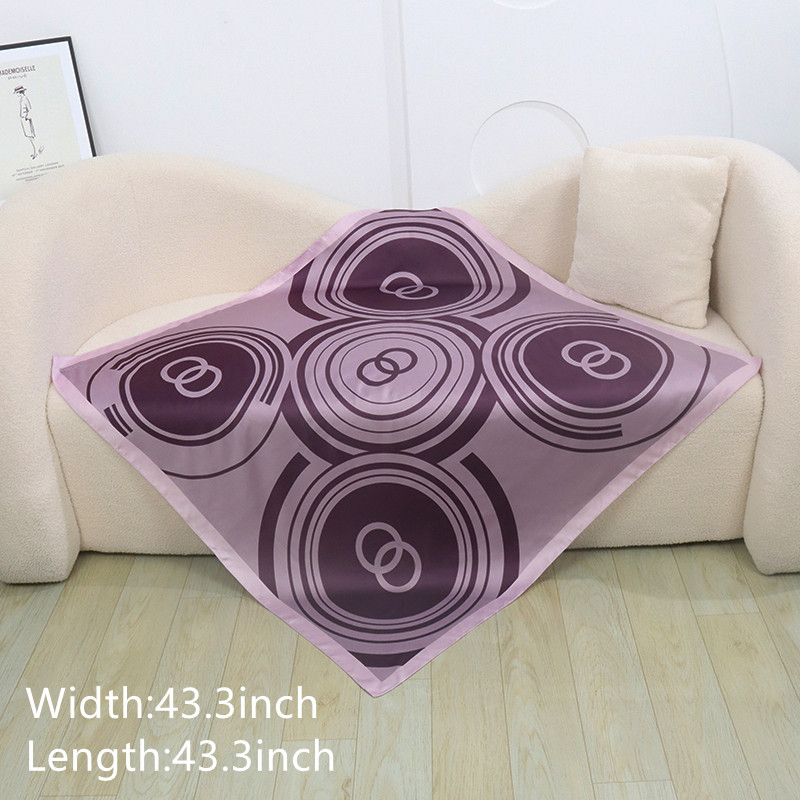 Matte Silk Print Circle Double Ring Scarf