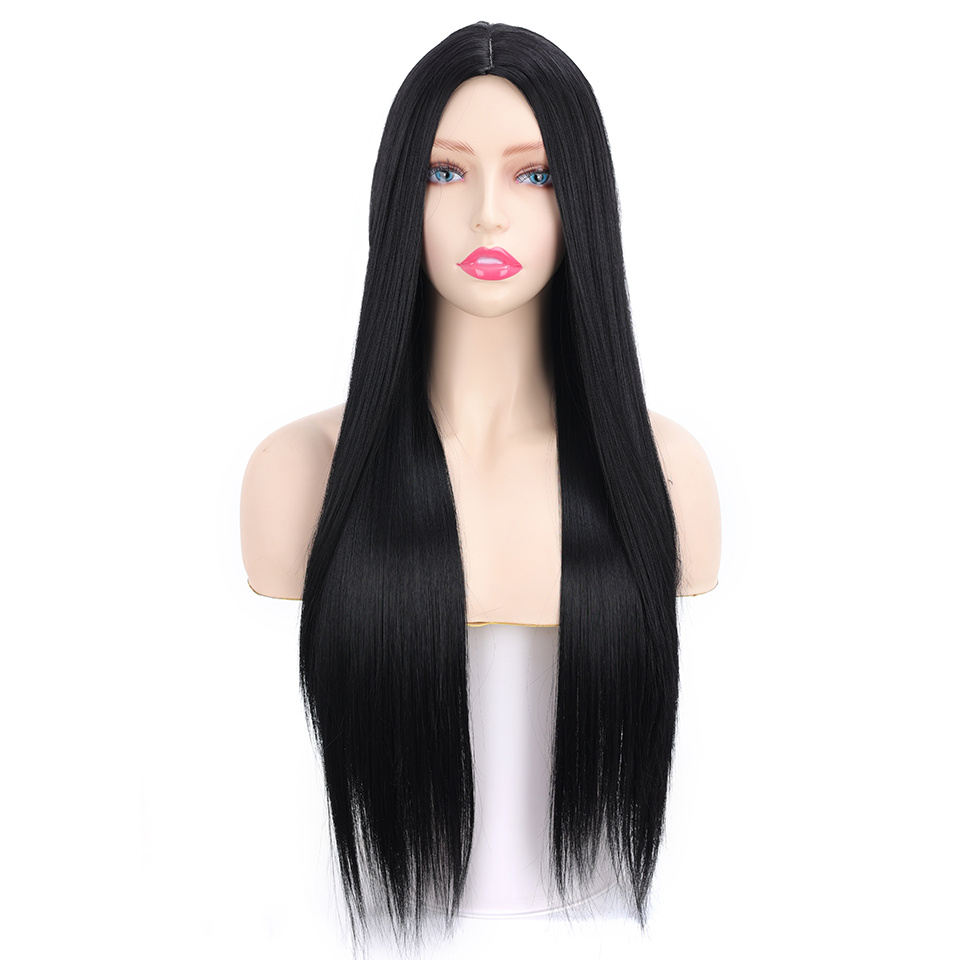 Women s Long Straight Black Hair Wig Straight Hair Wig Temu Canada