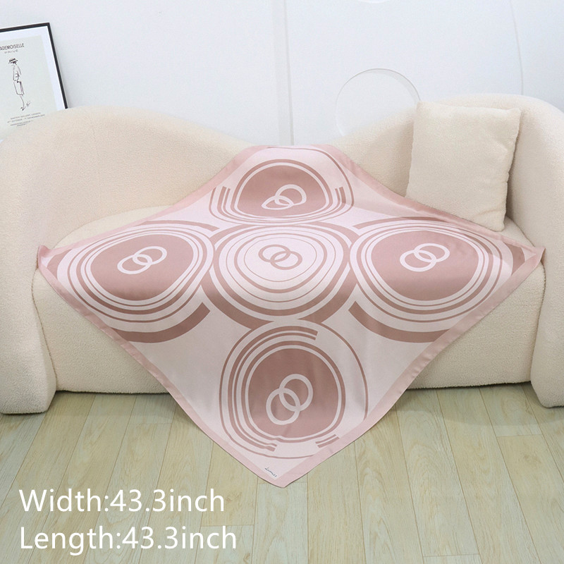 Matte Silk Print Circle Double Ring Scarf