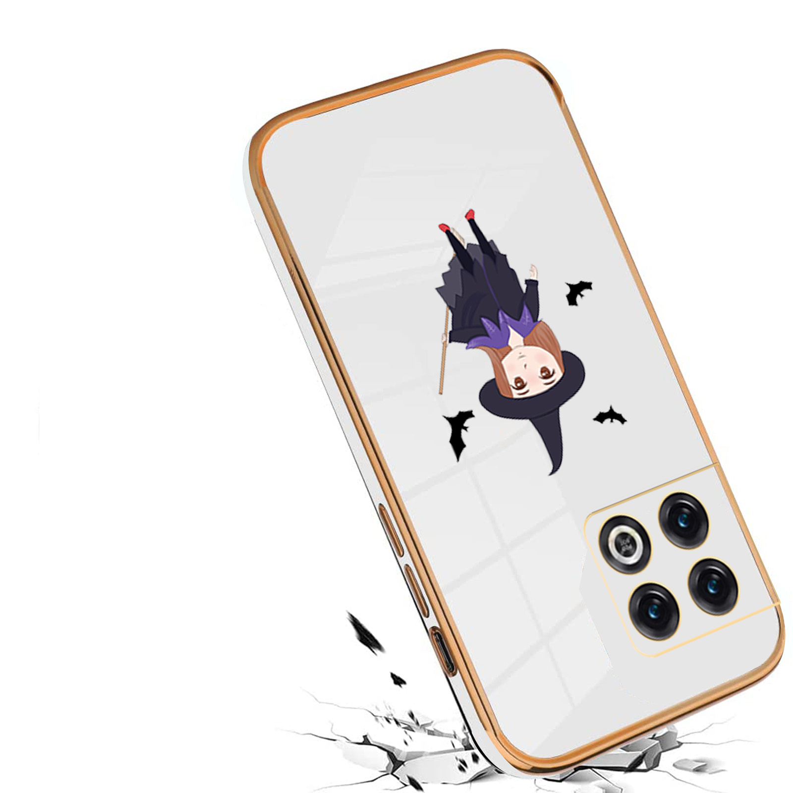 Halloween Mobile Phone Case, Galvanized Silicone Full Bag Fall