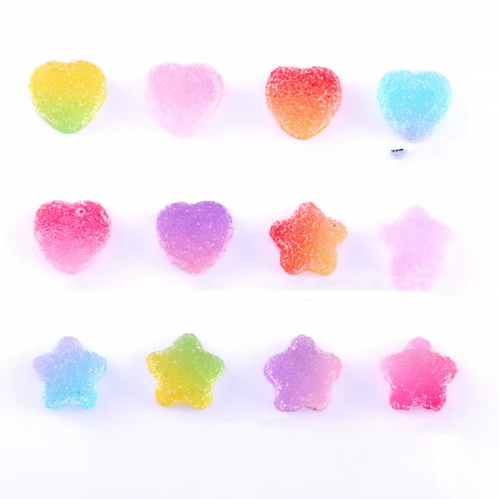 Heart And Star Shaped Candy Charms For Diy Crafts And Nail - Temu
