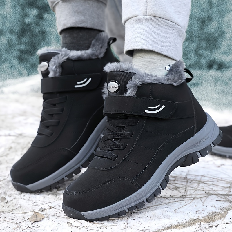 Women's Black Waterproof Non Slip Outdoor Sneakers Winter Thermal ...