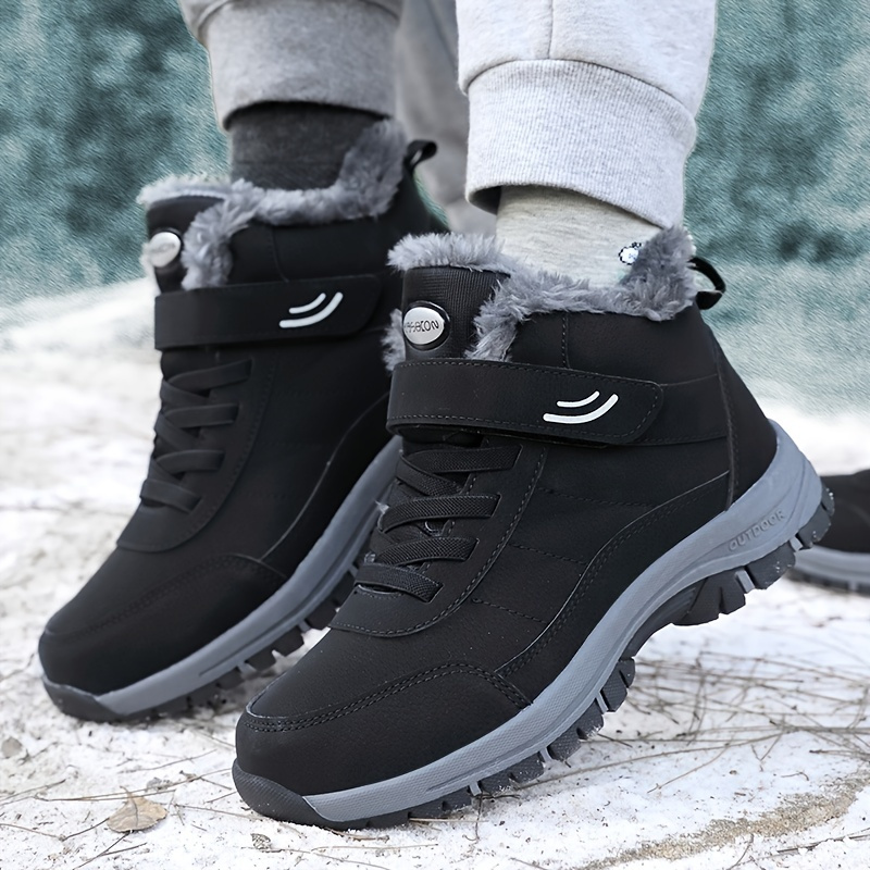 Women's Black Waterproof Non Slip Outdoor Sneakers Winter Thermal