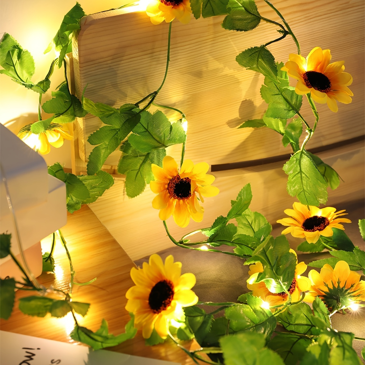 

1pc, Sunflower String Lights (6.56ft/20led) Artificial Flower Lights, Plant Rattan Garden Decoration, Outdoor Party Supplies, Home Decor, Room Decor, Sence Decor ( Not Include Batteries)