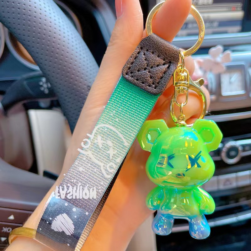 Cute Key Chain Gift Backpack Charm Couple Cartoon Bear Bag Key