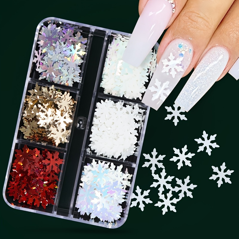Red Nail Art Glitter Stickers Decals Heart Nail Sequins Charms Butterfly  Nail Supplies Sparkle Nail Flakes Shiny Letter Maple Star 3D Design for