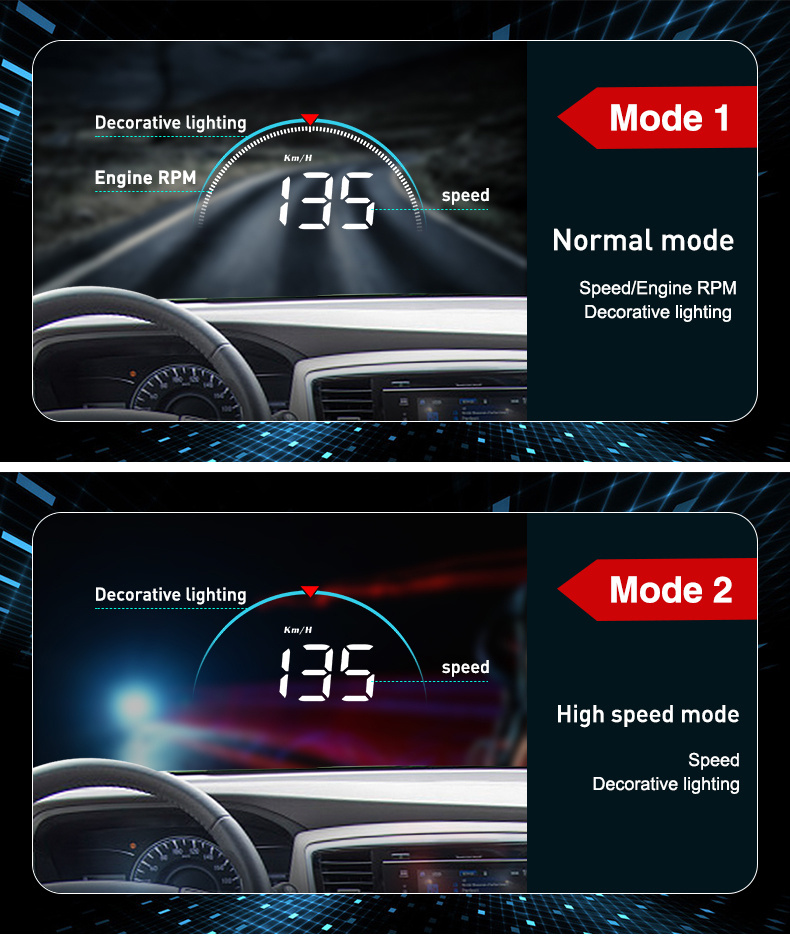 m8 obd2 gps car projector mph kmh auto hud speedometer windshield 3 5 screen size hd car head up display alarm accessories details 5