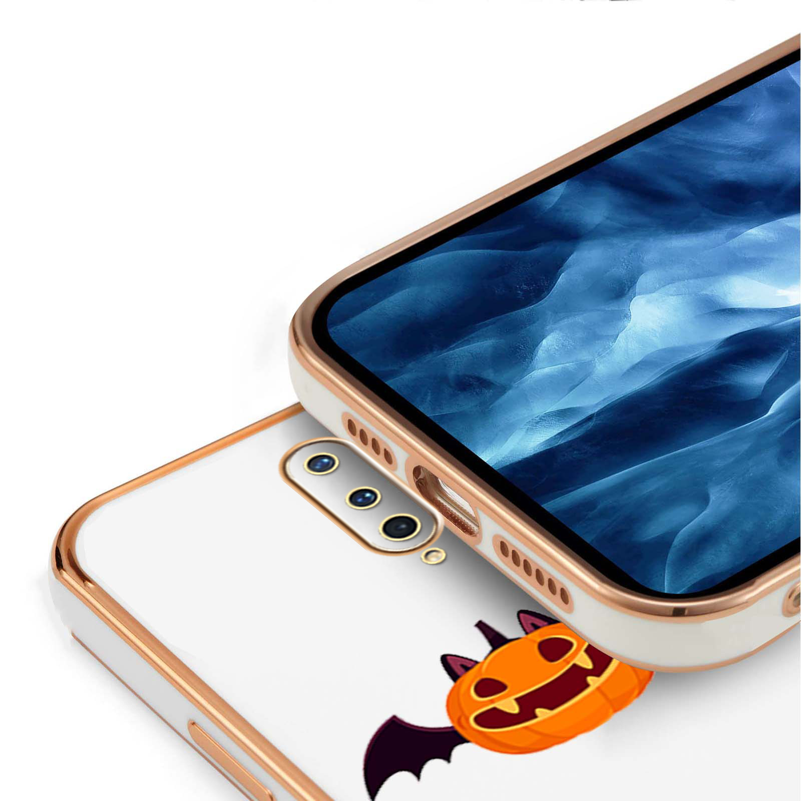 Halloween Mobile Phone Case, Galvanized Silicone Full Bag Fall
