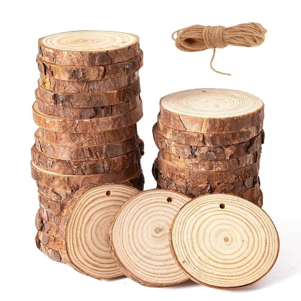 10pcs Unfinished Round Wooden Discs With Holes, 4.3 Inch/10.16cm  Pre-drilled Natural Wood Slices For Diy Craft Centerpiece, Christmas  Decoration, Ornaments, Toys, Games, Painting Diy Projects