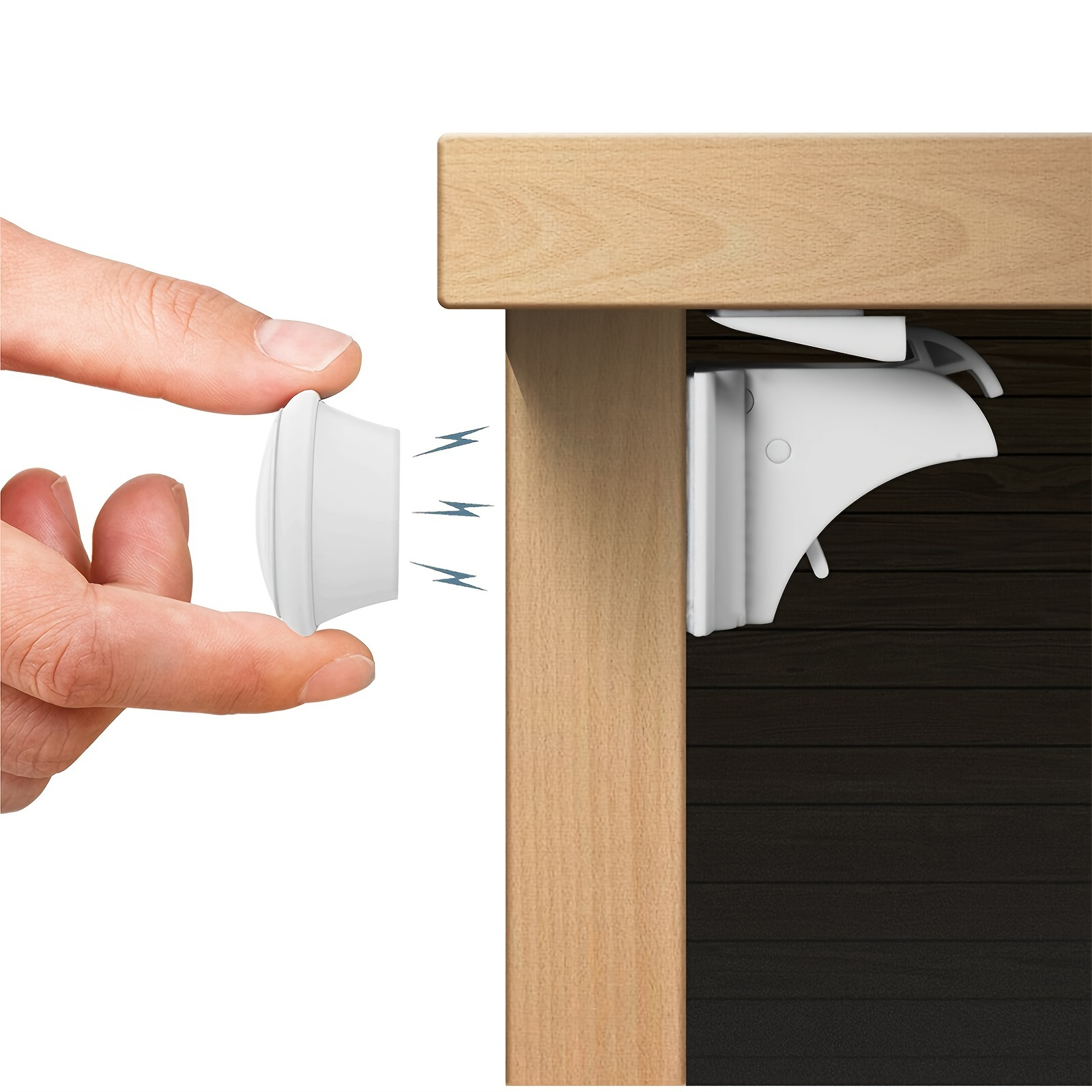 Safety Adhesive Magnetic Cabinet Locks Fácil Instalar En - Temu