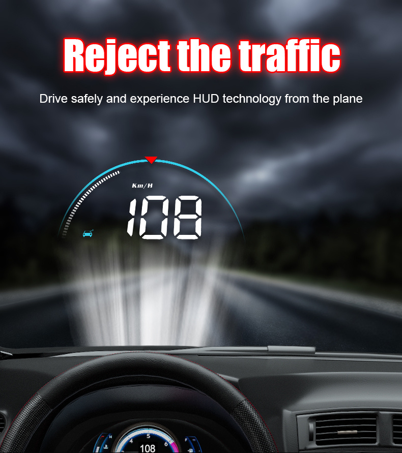 m8 obd2 gps car projector mph kmh auto hud speedometer windshield 3 5 screen size hd car head up display alarm accessories details 1