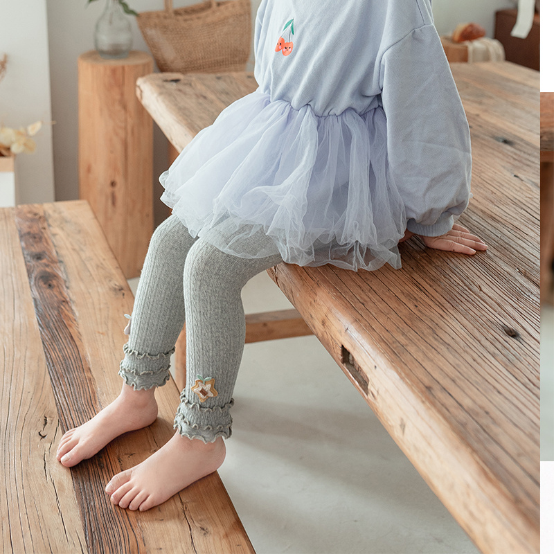 Baby Girls Stretch Soft Leggings Ruffle Knit Footless Tights - Temu