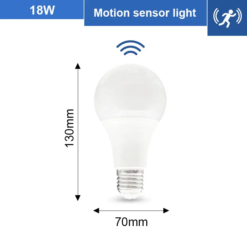 Bombilla LED Con Sensor De Movimiento 6W 9W 12W 15W 18W 20W - Temu