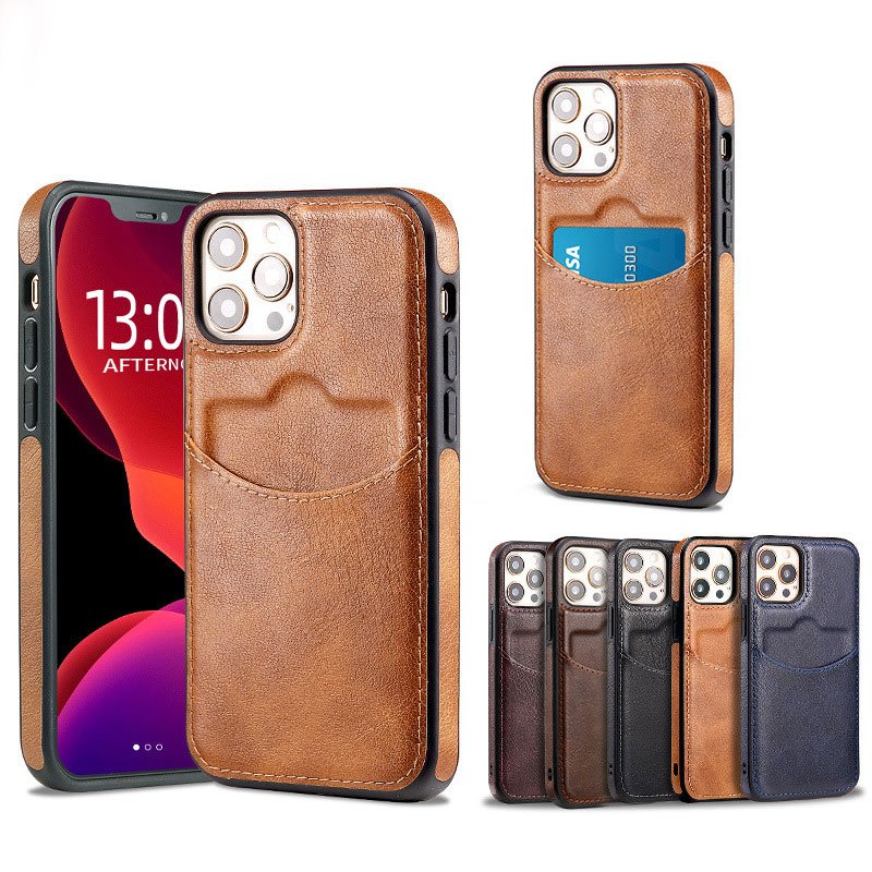 Leather Cards Solt Wallet Case for IPhone 14 Pro Max 13 12 Mini 11