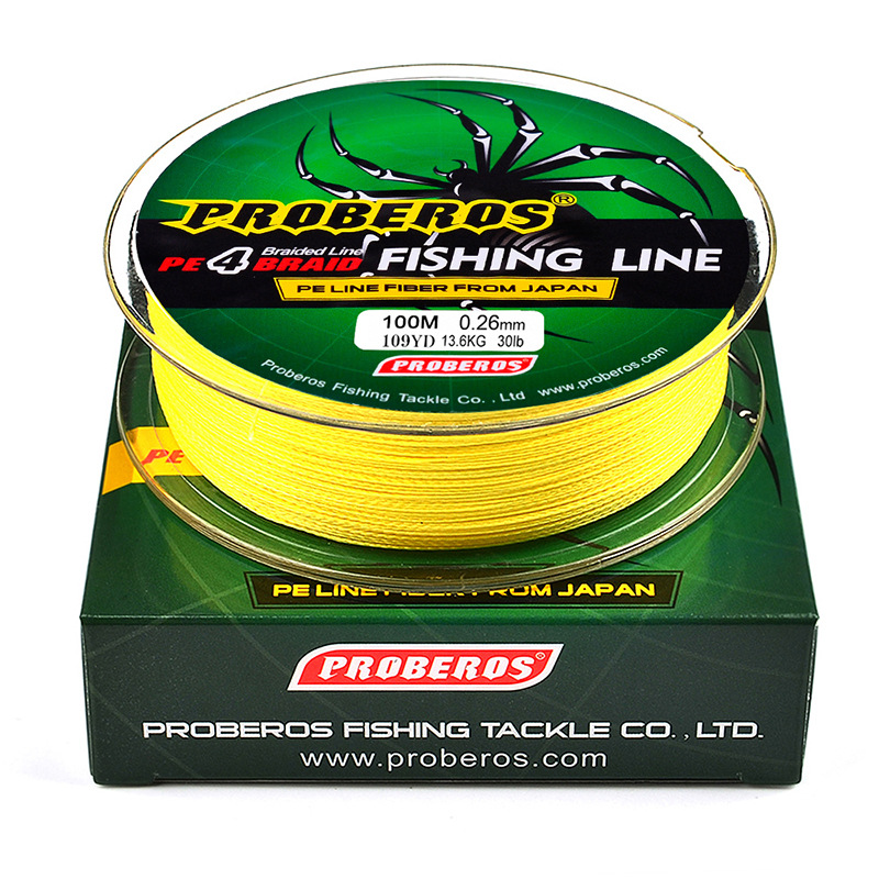 Fishing Tackle 300m 30lb Yellow 6 Strands Braided Fishing Line