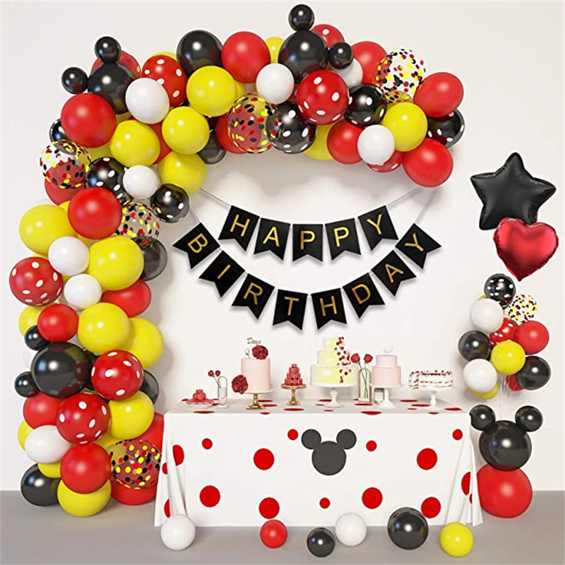 Decoraciones de Cumpleaños para niños y niñas Mickey Mouse Arco Globos