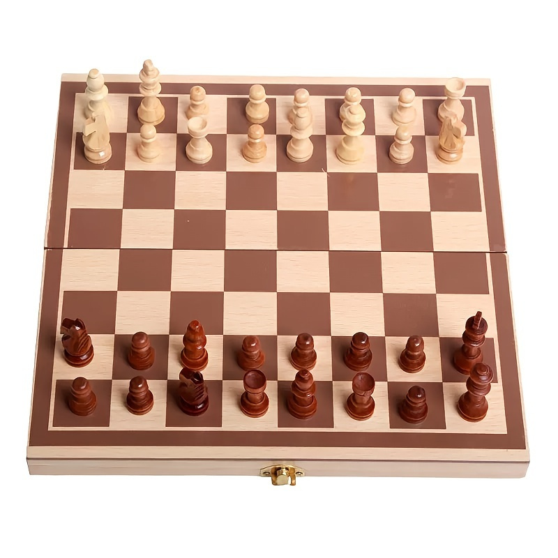 

Family Classics Chess With Folding Board And Storage Bag For Kids And Adults, Wooden Chess, Gift For Christmas, Birthday, New Year, Gaming Gift