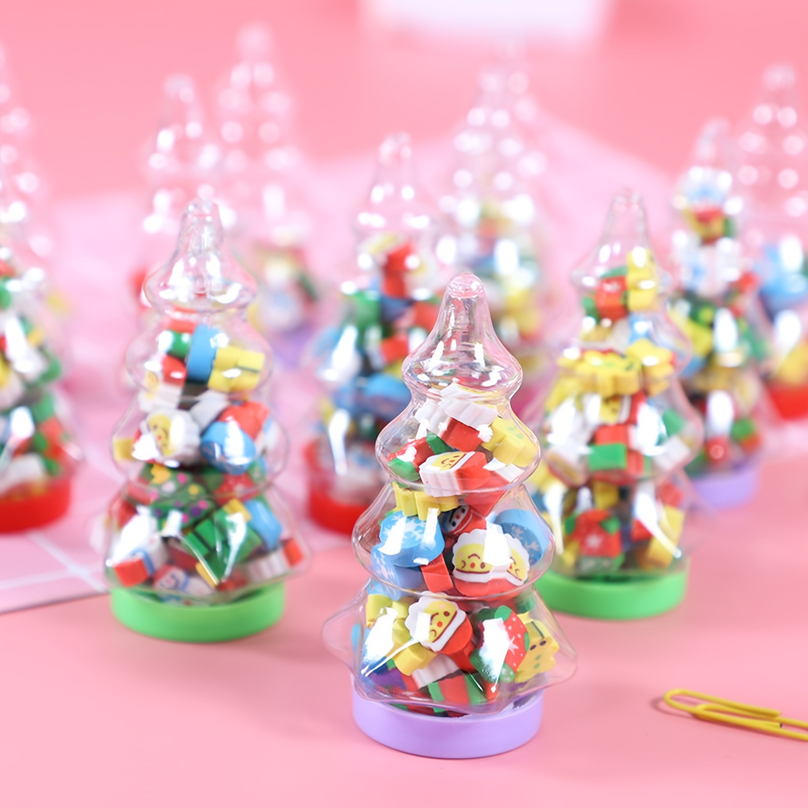 24pcs Mini Christmas Tree Shape Eraser For Holiday Gifts For Office ...