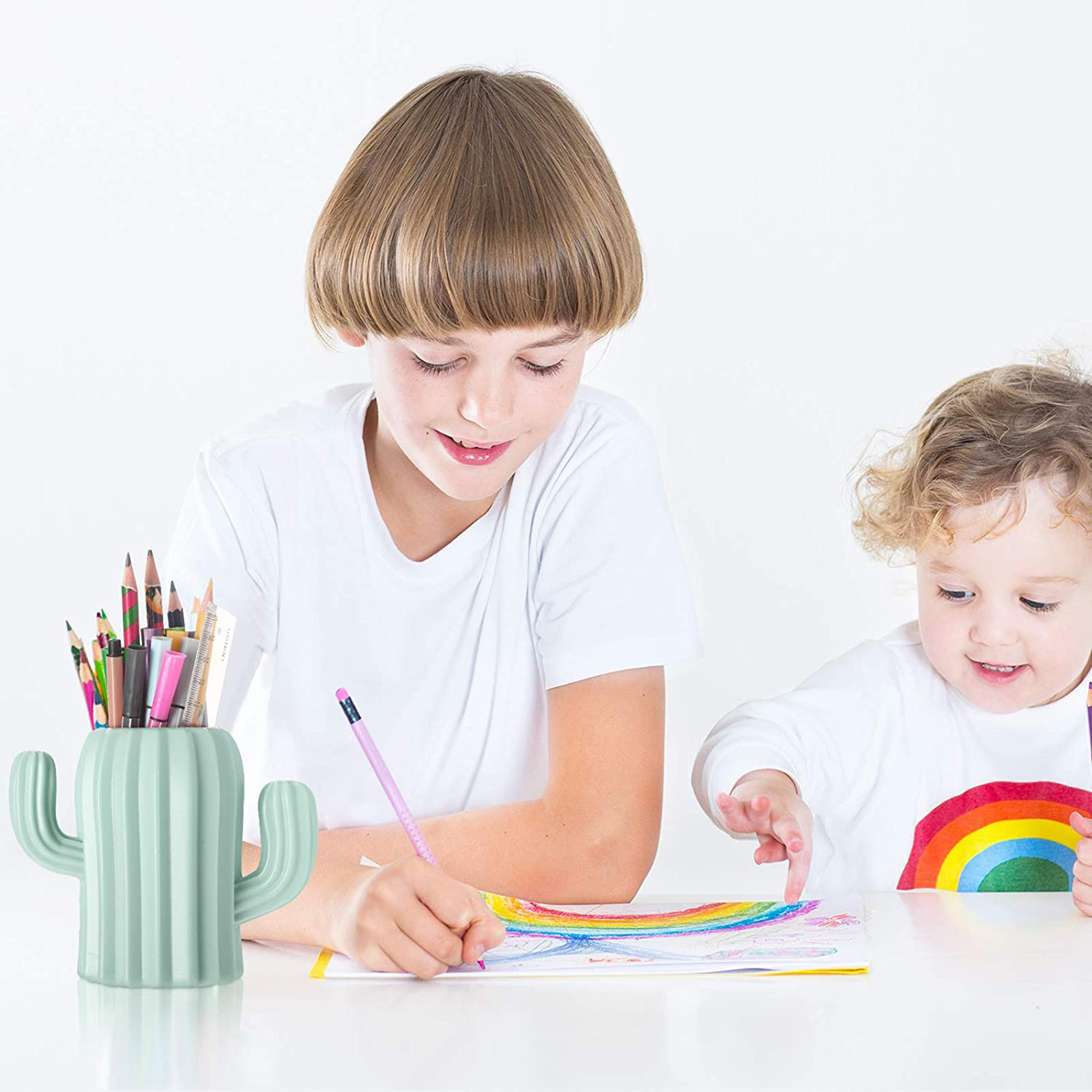 Cactus Pencil Holder Cactus Pencil Container Desktop Temu
