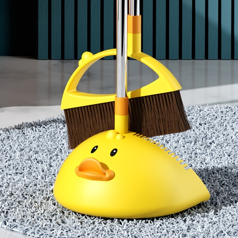1 Set Yellow Duck Broom Dustpan Set, Broom And Dustpan Set, Household