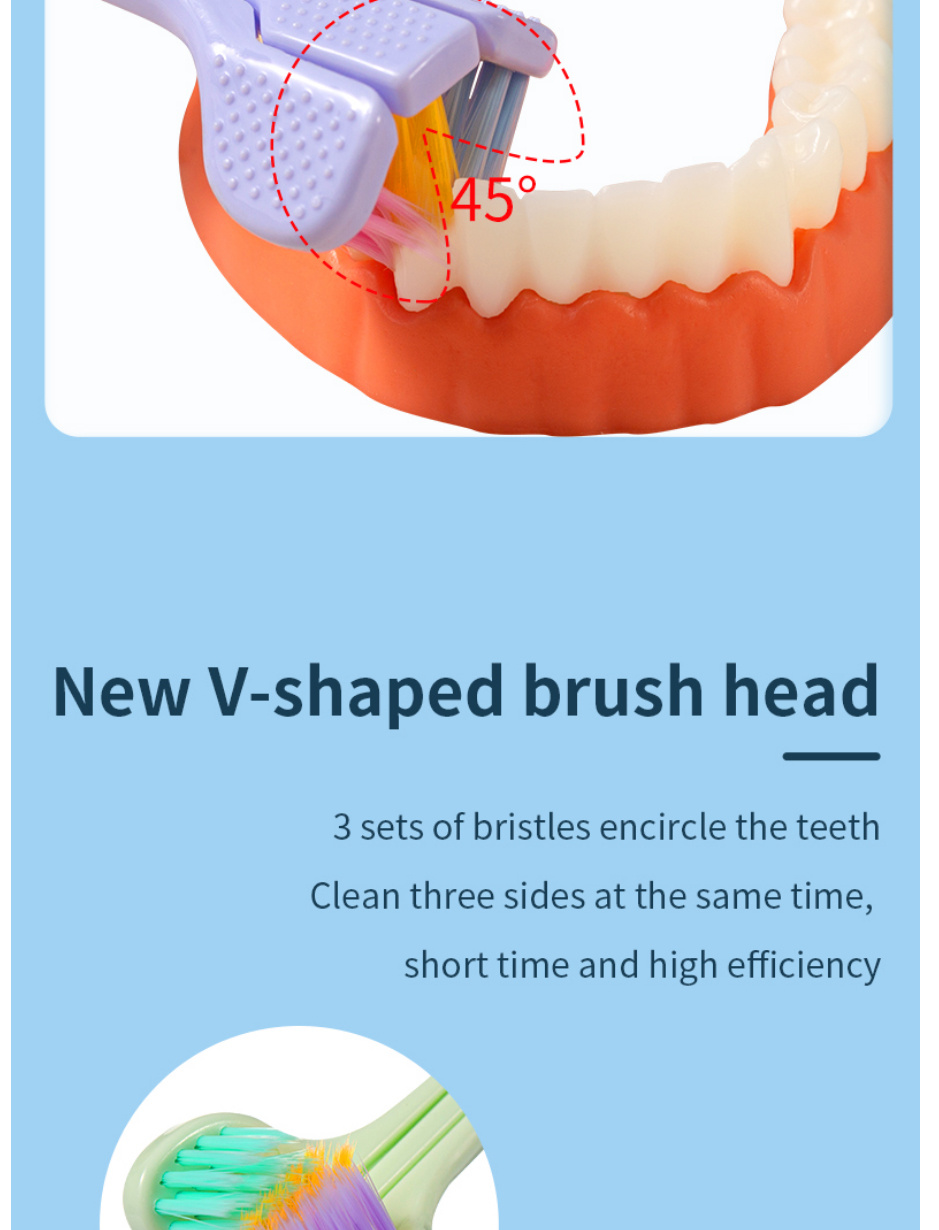 Threesided Soft Toothbrush Travel Toothbrush Temu