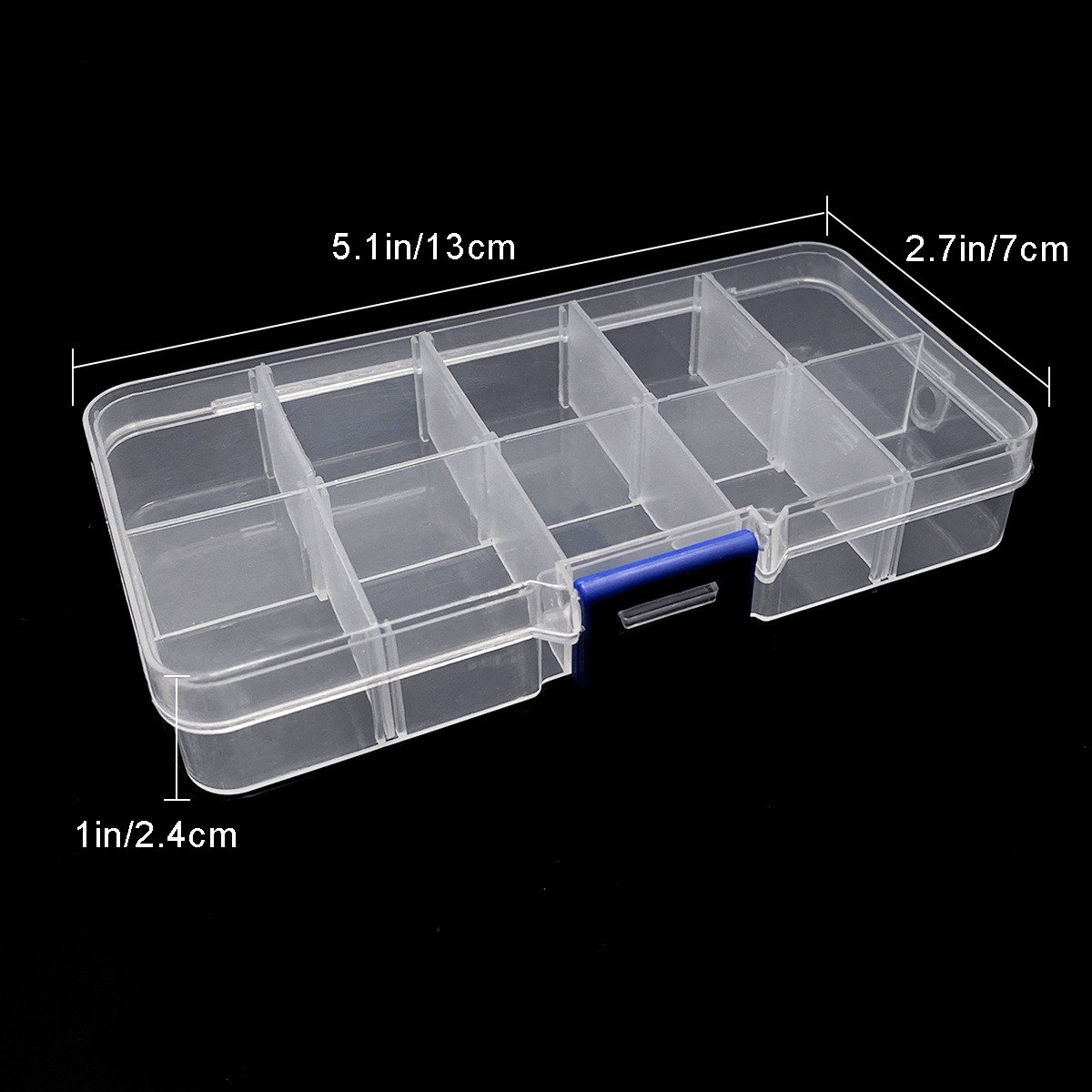 Small Plastic Storage Box With 15 Compartments 10cm X 17.5cm