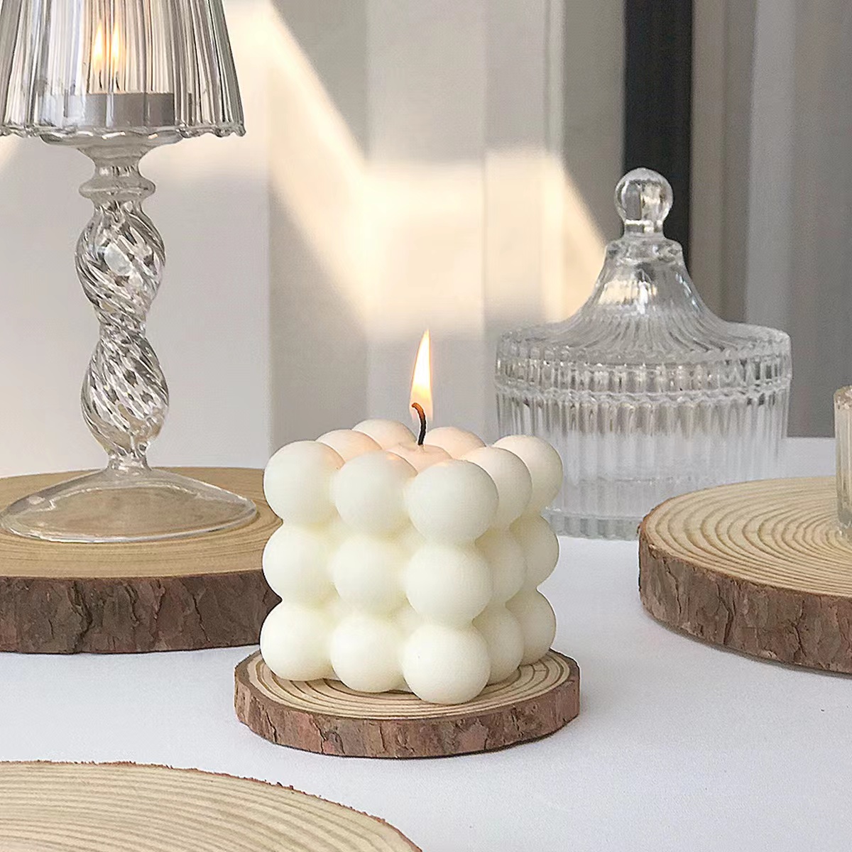 Bubble Cube Candle, Soy Wax Candle, Christmas Decor, Christmas Gift,  Aesthetic