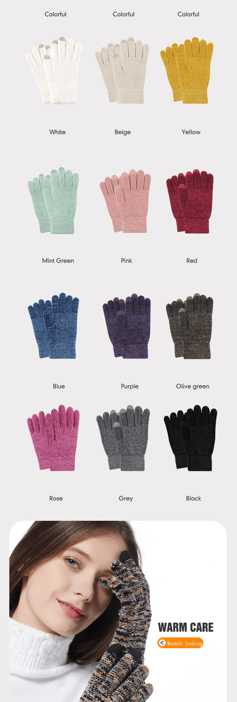2 Packs) Gloves Women; Womens Winter Gloves; Winter Gloves Women