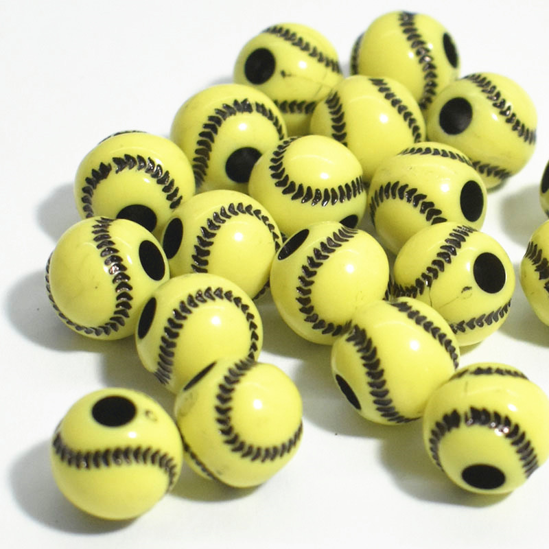 Pop! Possibilities 12 Pk 12mm Baseball Beads - Kids Pony Beads - Kids