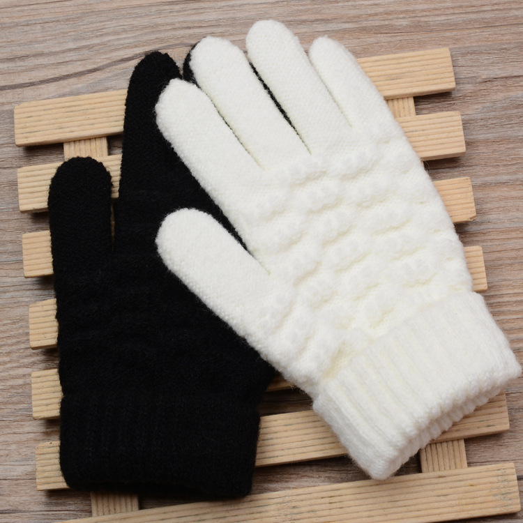 ZHIZAIHU Solid Color Knit Mitten Convertible Flip Gloves for Women Men  Winter Thermal Gloves Touch Screen Writing Gloves White One Size 