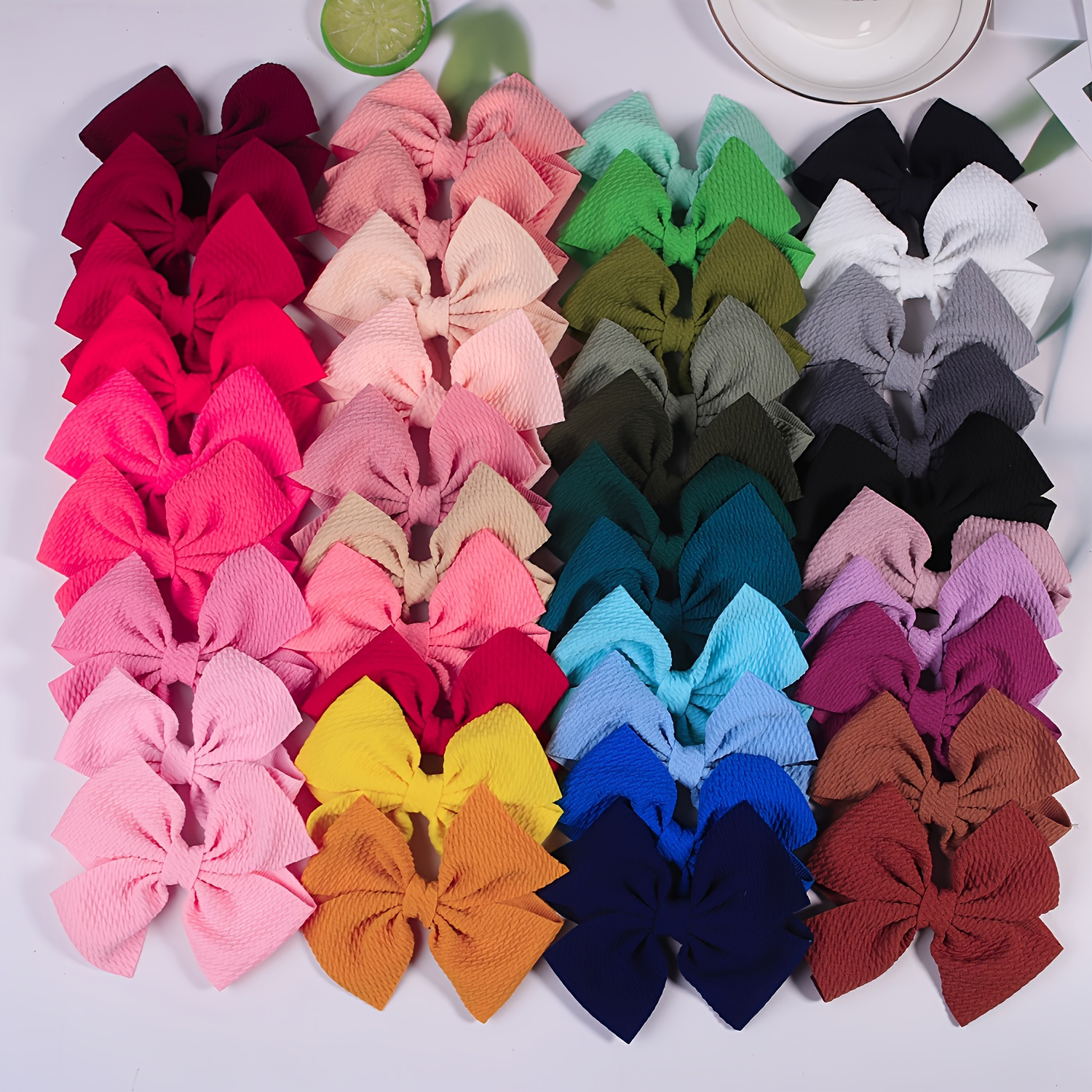 

5pcs Classic Hair Bow Ribbon Clip Holder Cheer Bows For Girls Cheerleader Softball Large Blanks