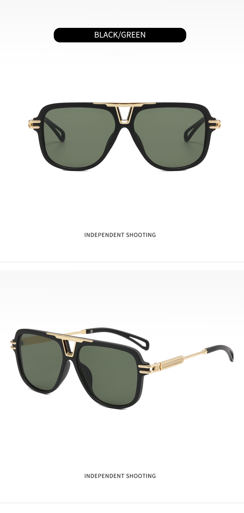 Gafas de sol de aviador cuadradas de gran tamaño para hombres, mujeres,  lentes de piloto, marco dorado, gafas de sol vintage, anteojos de sol - Temu