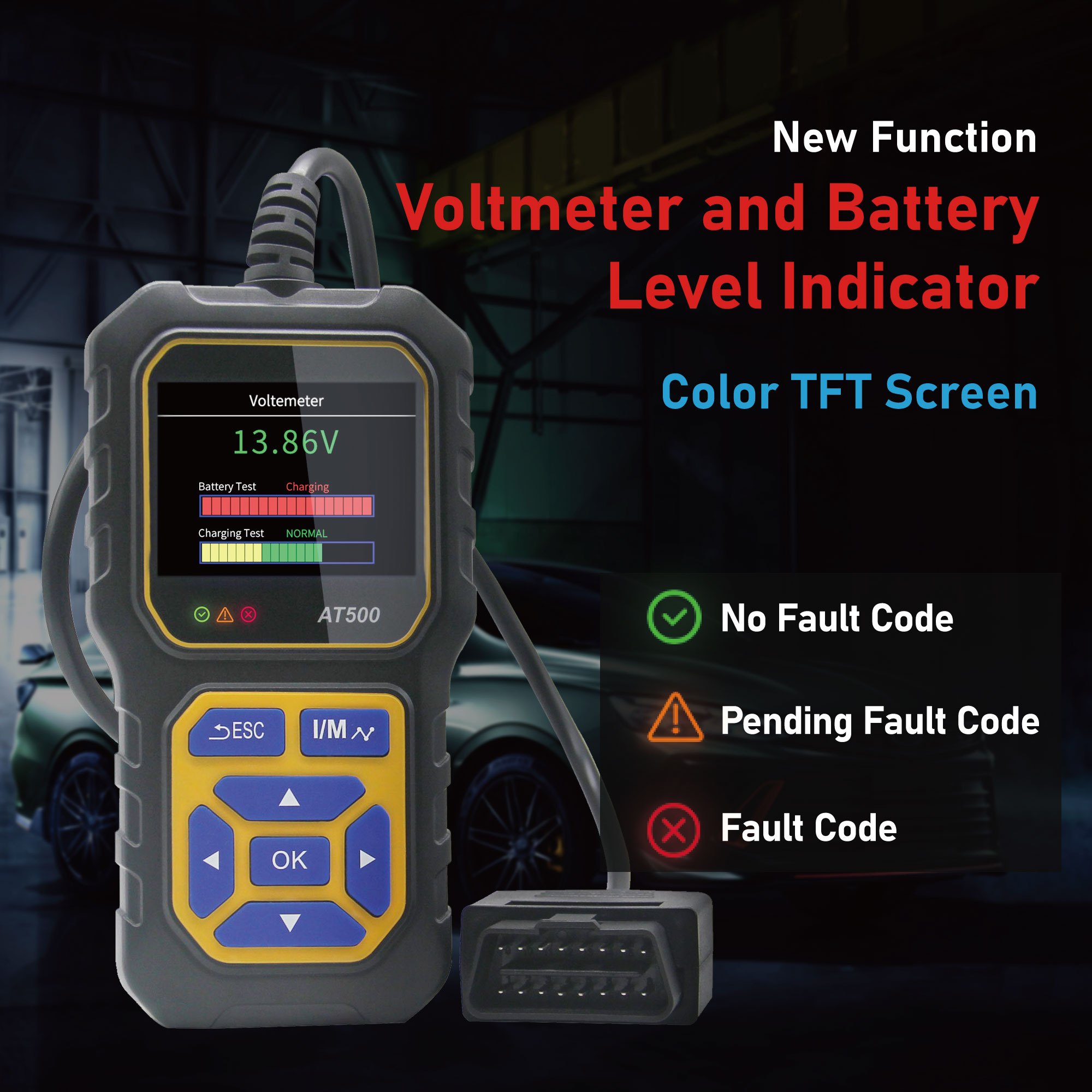 Car Code Reader, OBD2 Scanner Check Engine Light Fault Code Reader Scanner  CAN Diagnostic Scan Tool For All OBDII Protocol Cars Since1996