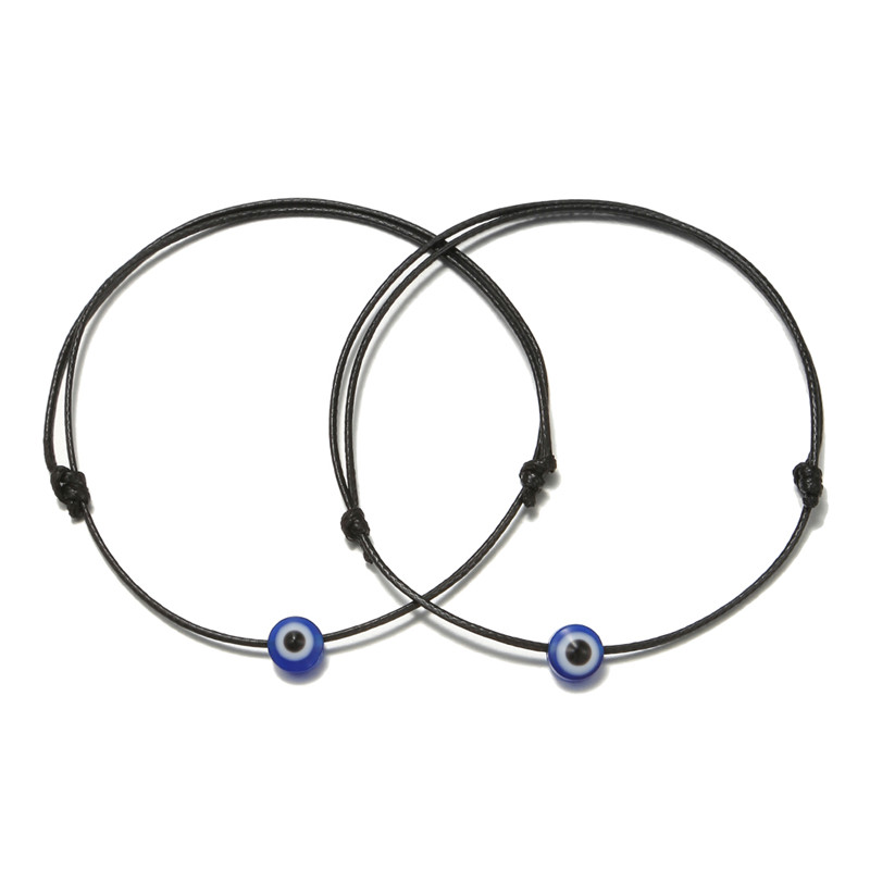 Hand Winding Personality Adjustable Eye Geometric Bracelet Set 2pcs