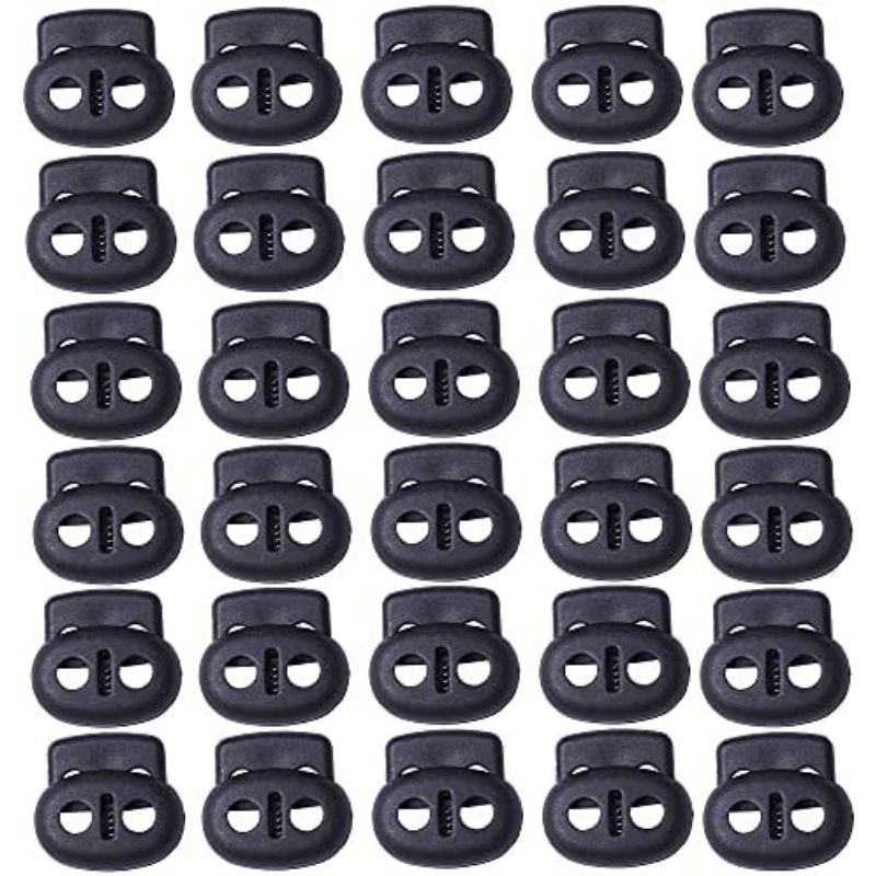 10pcs Black Plastic Cord Locks End Spring Toggle Stopper Double Hole Elastic  Cord Adjuster Suit For Drawstrings Bags Shoelaces Clothing Paracord And  More - Arts, Crafts & Sewing - Temu Canada