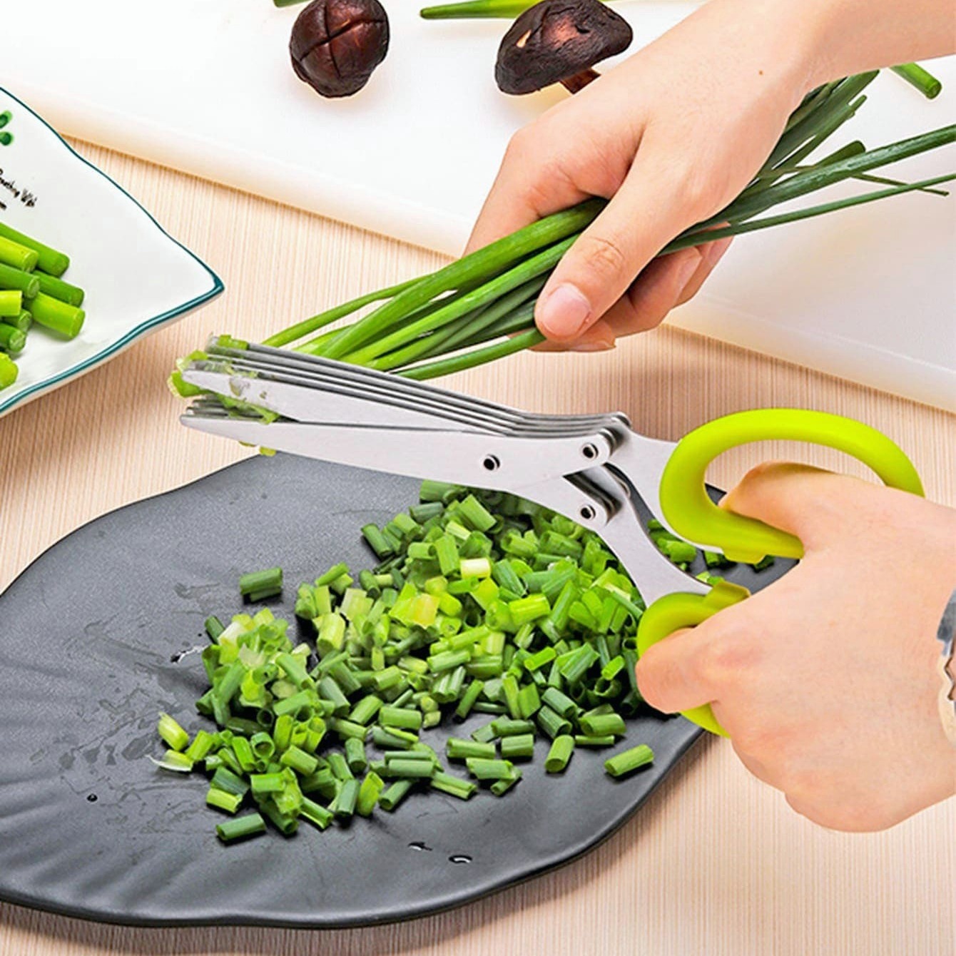 Herb Scissors Set Multipurpose 5 Blade Kitchen Herb Cutter - Temu