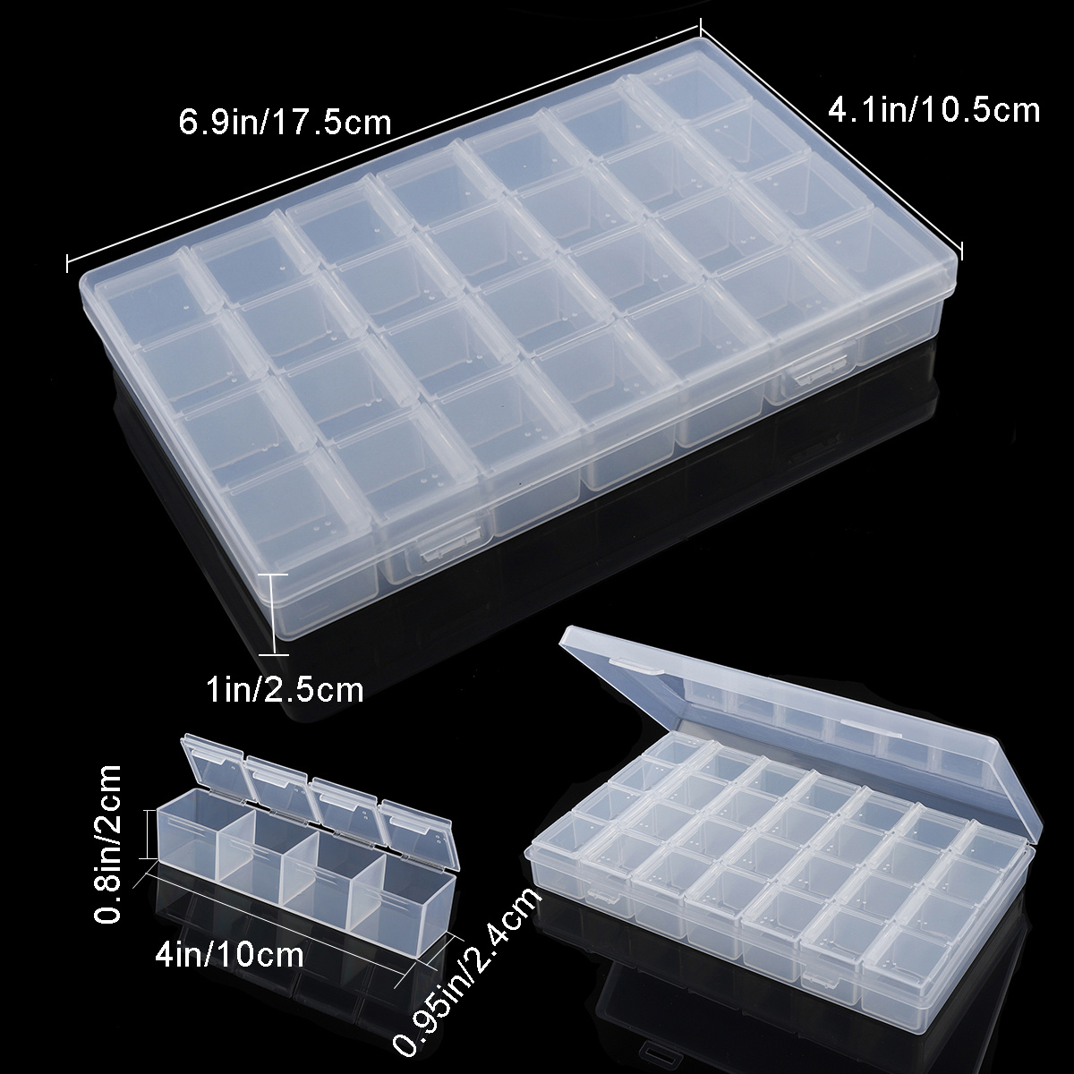 Small Plastic Storage Box With 15 Compartments 10cm X 17.5cm