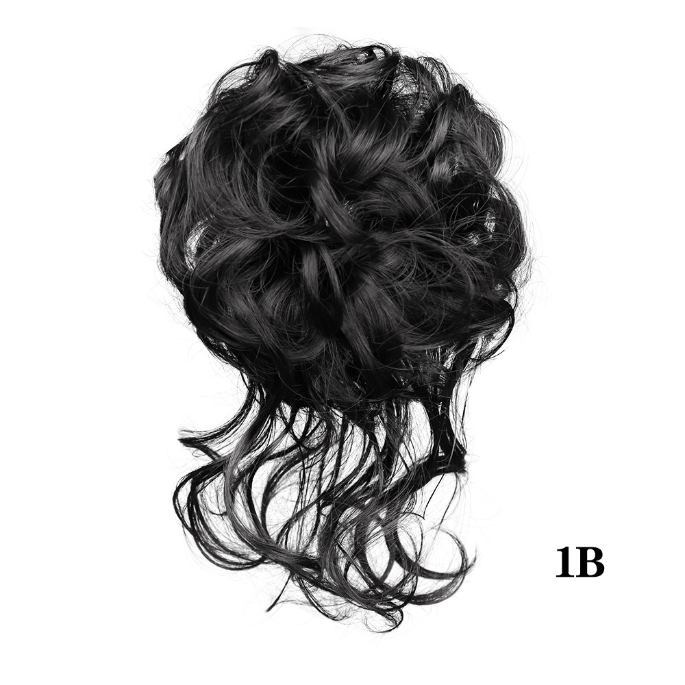 Curly Hair Bun Tousled Updo Messy Hair Bun Hair Piece Wavy Temu