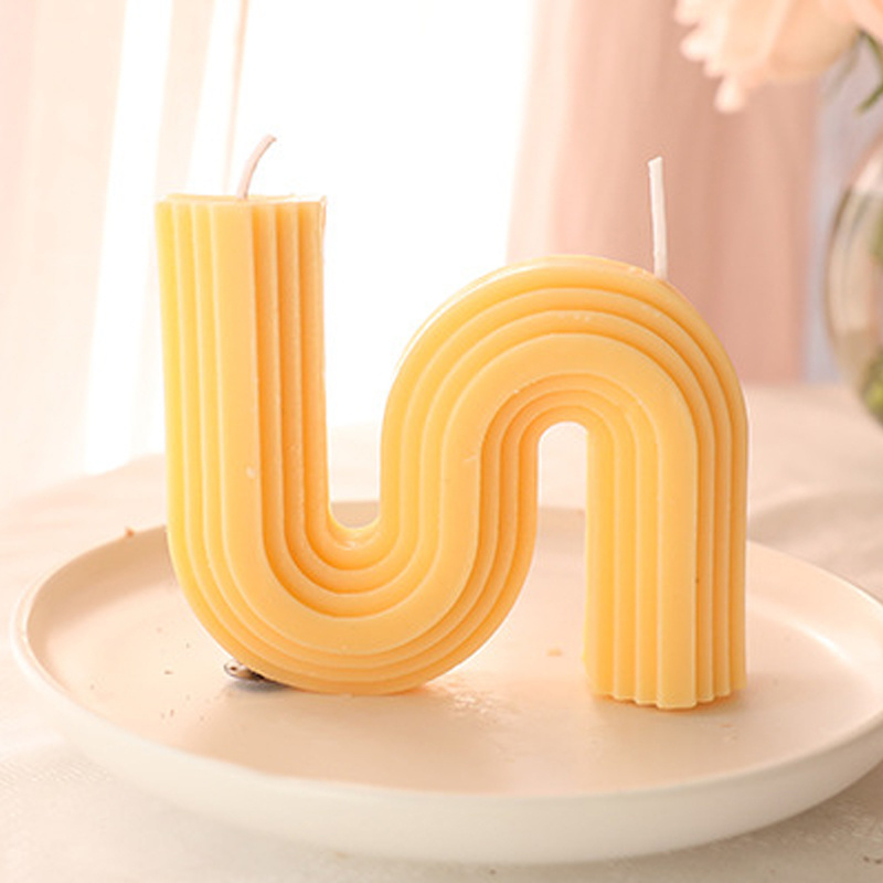 Tondiamo 2 Pcs Twist Candles Aesthetic Cool Candle Trendy Candles  Minimalist Geometric Shaped Candles S Shaped Decoration Art Candle Soy Wax  Candle