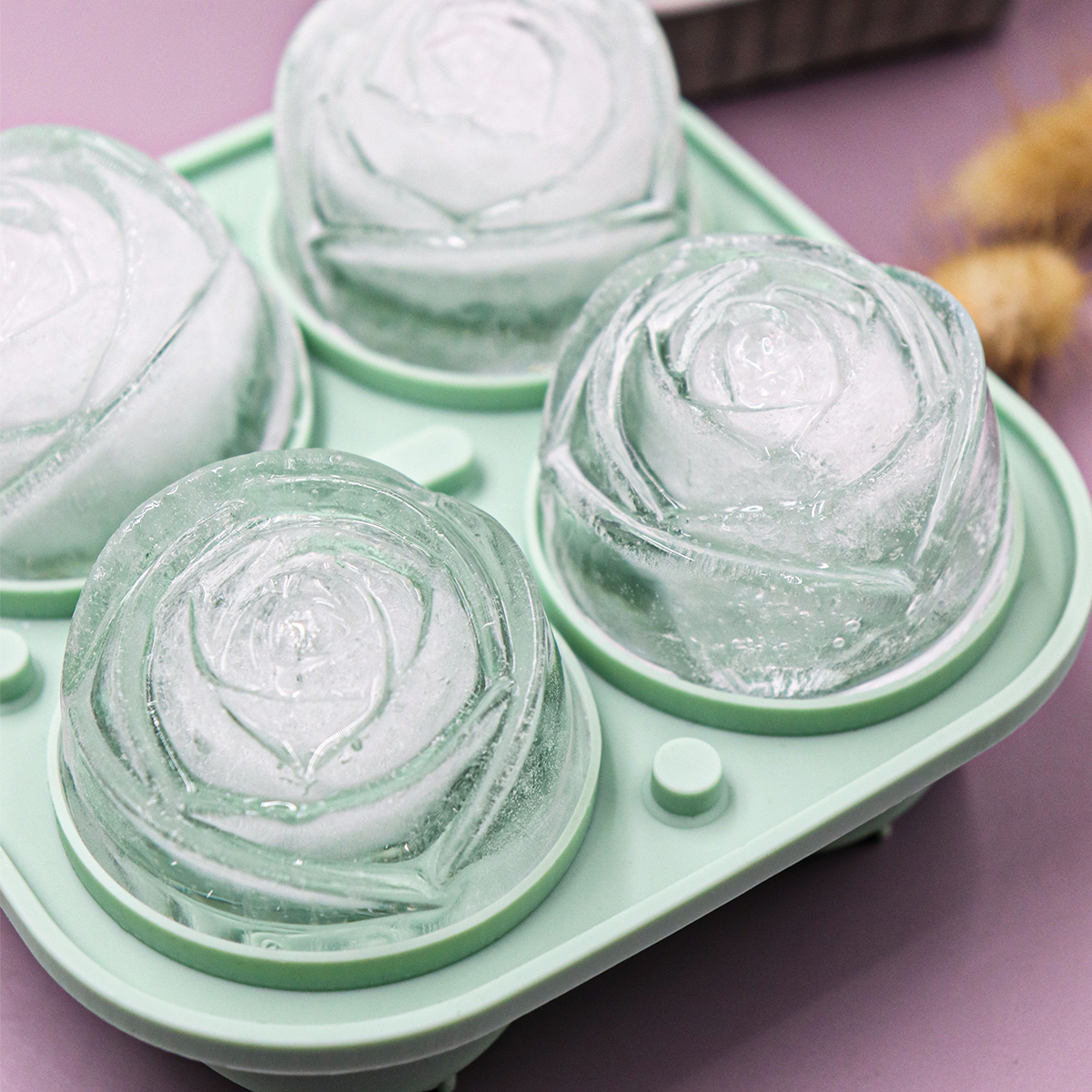 3D Silicone Ice Cube Shape Rose Shape Icecream Mold Freezer Ice Balls DIY  US
