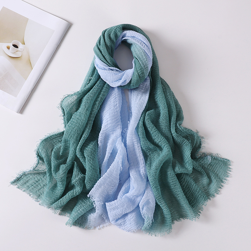 Gradient color water pattern cashmere scarf