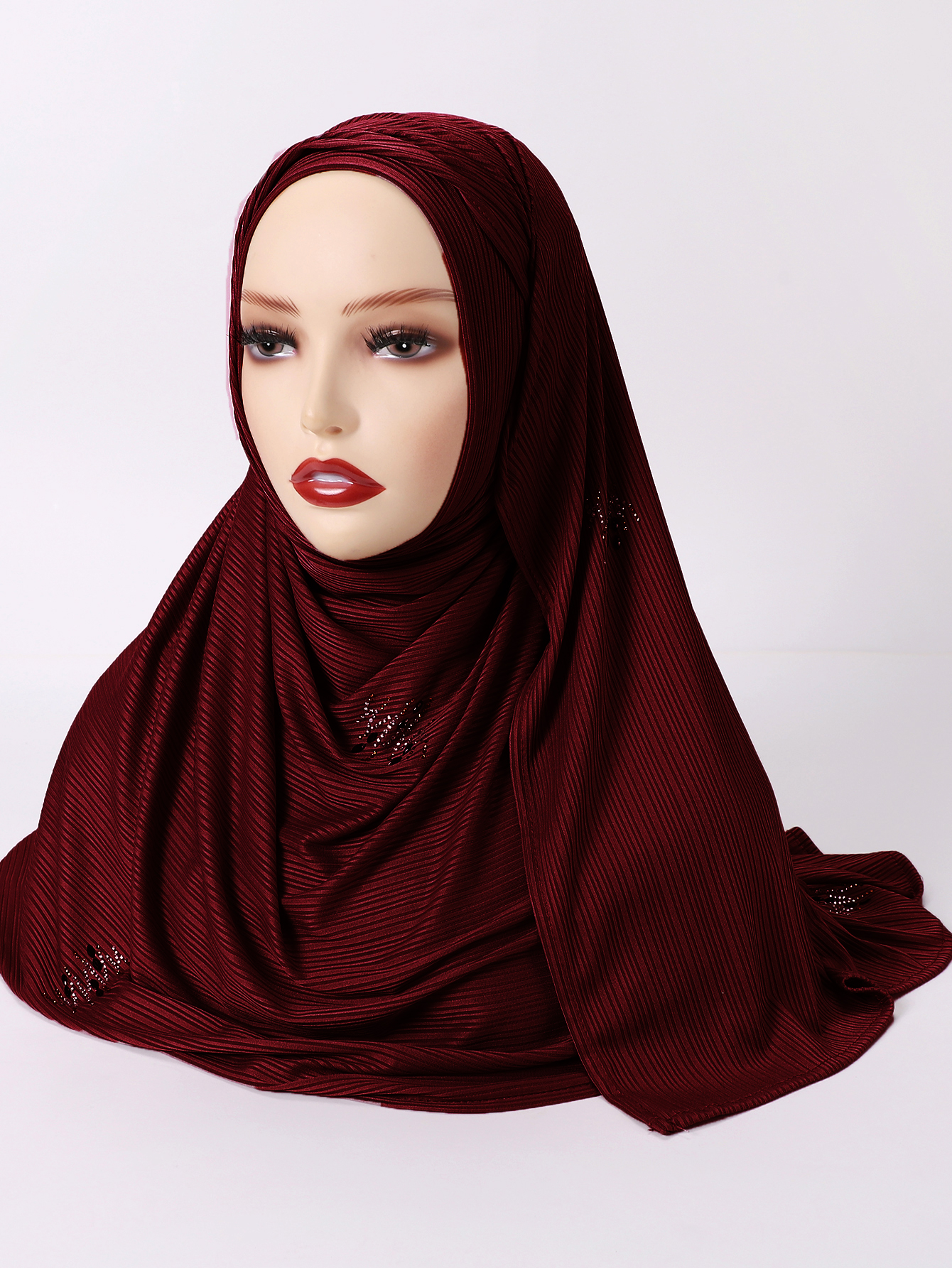 Knitted Fabric Ladies Striped Turban Wrap Head Head Scarf - Temu