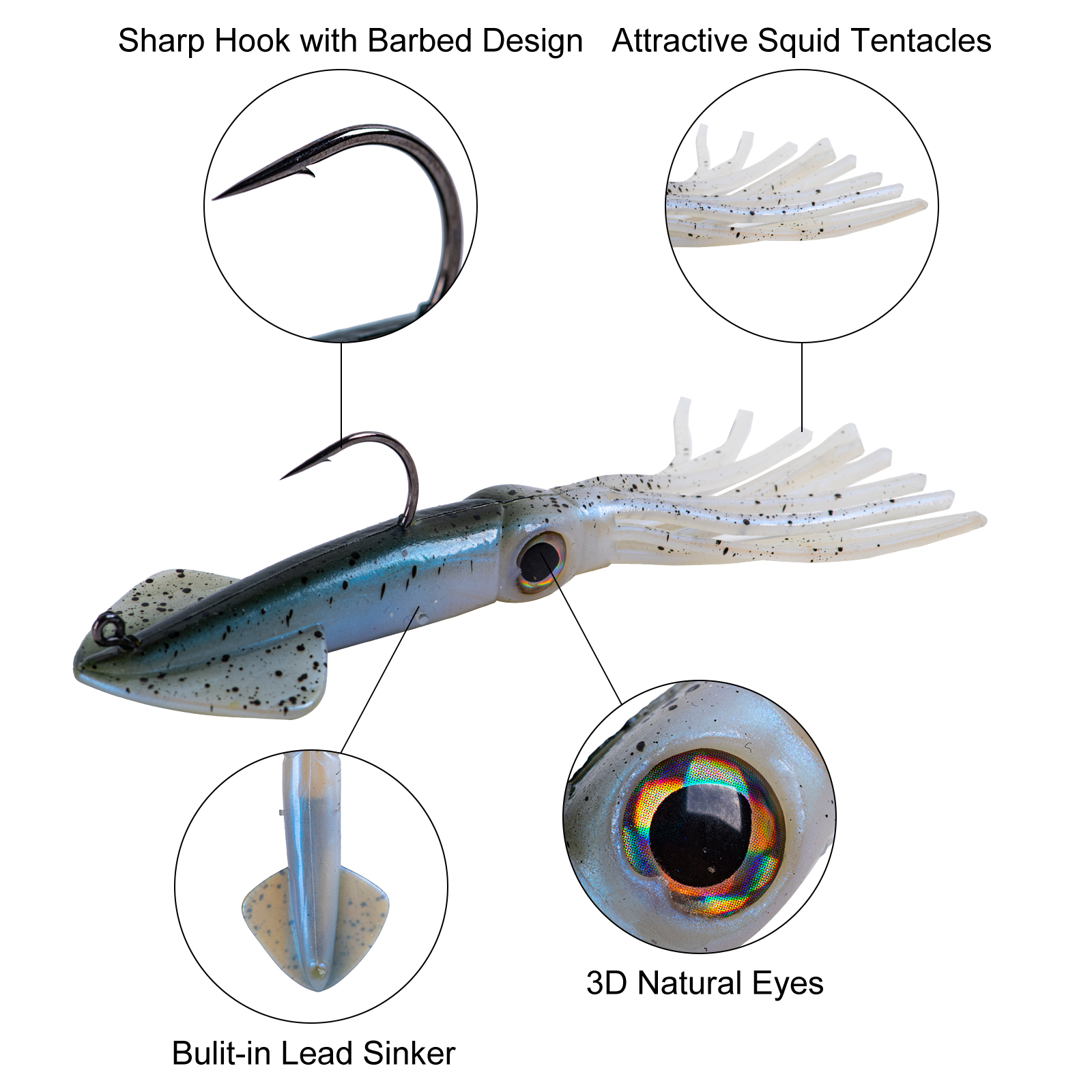 Jig Head Squid Skirt Lure Feather Flash Tinsel Saltwater - Temu