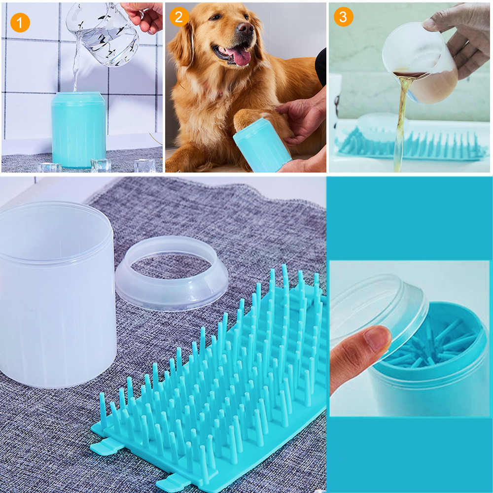 Nettoyeur de pattes pour animaux de compagnie, 1 pièce, tasse de nettoyage des pieds pour chiens et chats, fournitures de toilettage, détails 2
