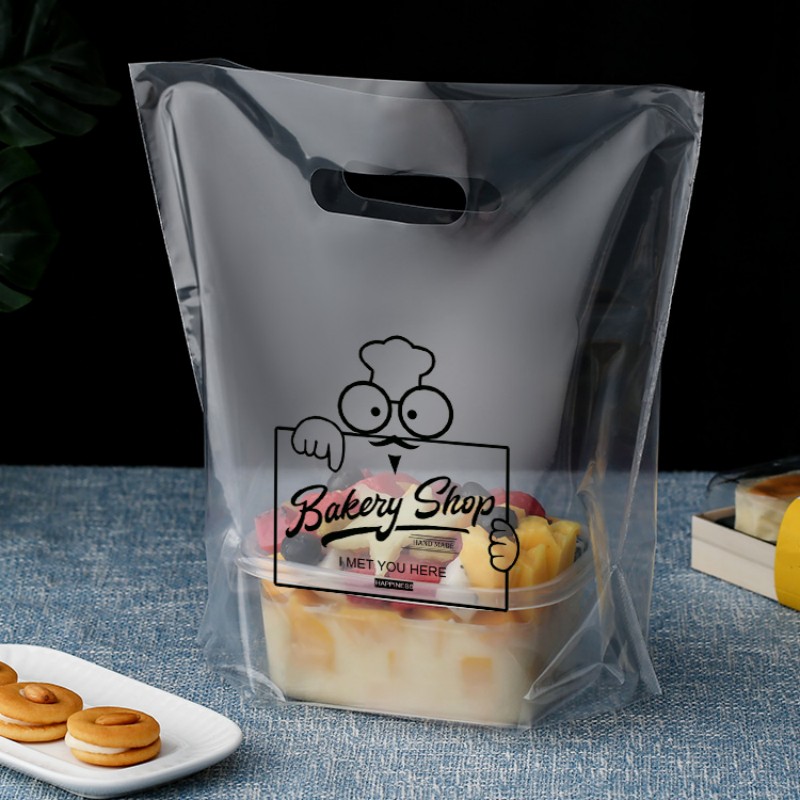 Plastic Bag Handle Food Packaging, Packaging Food Take Away