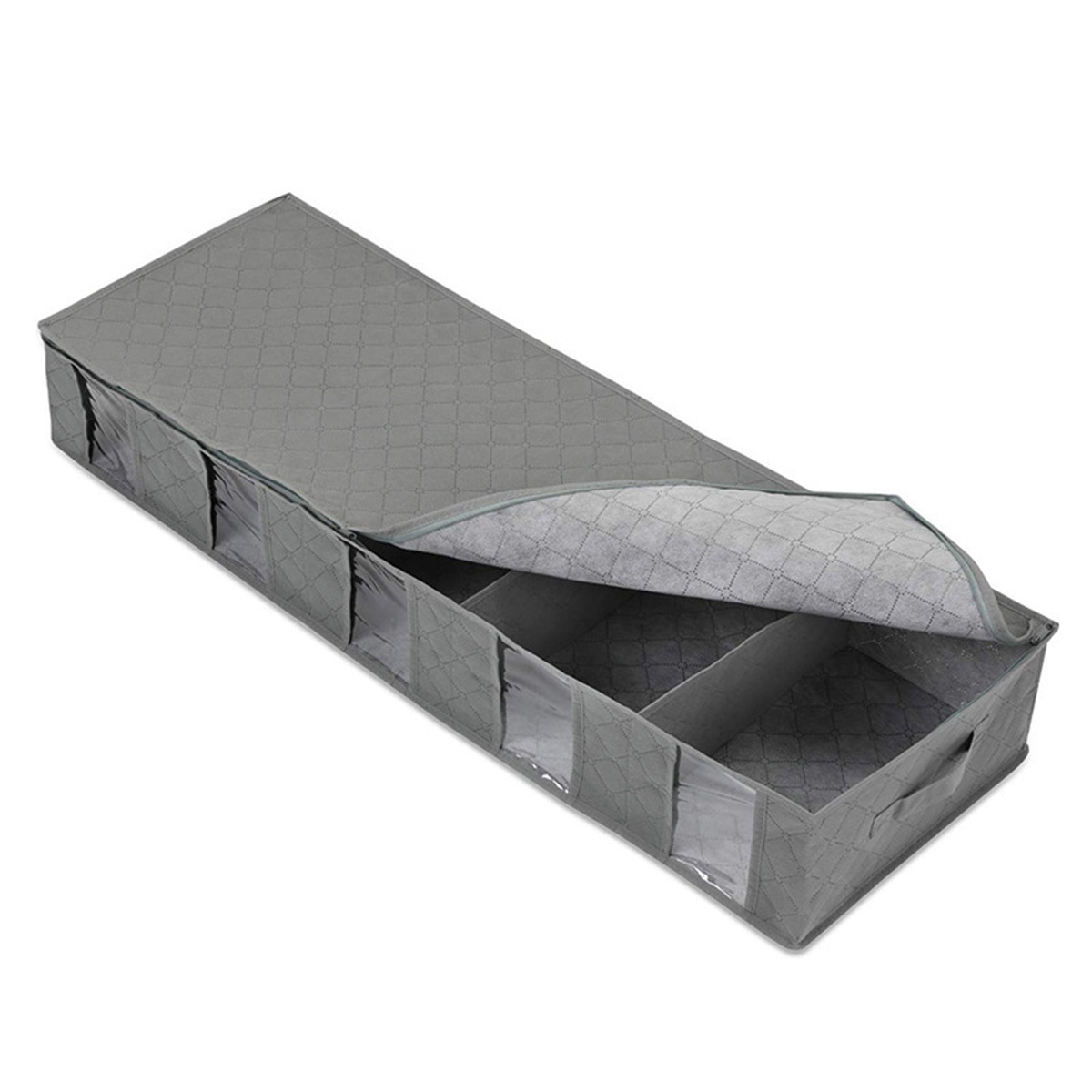 1pc under the bed visible five compartments for clothes sorting and storage bag portable reinforced folding moisture proof storage box dust bag details 6