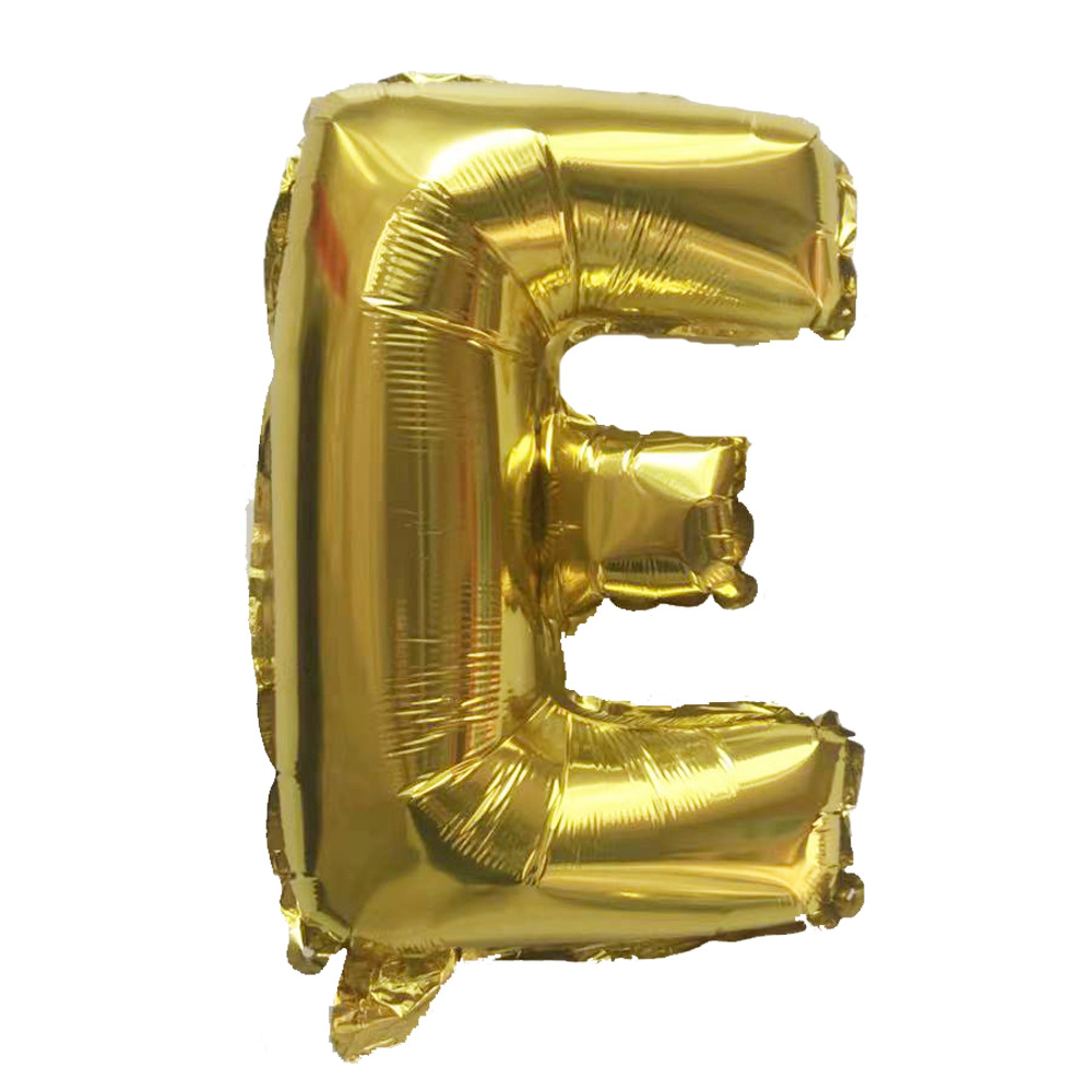 16 inch Anagram Letter E Gold Foil Balloon - 33020