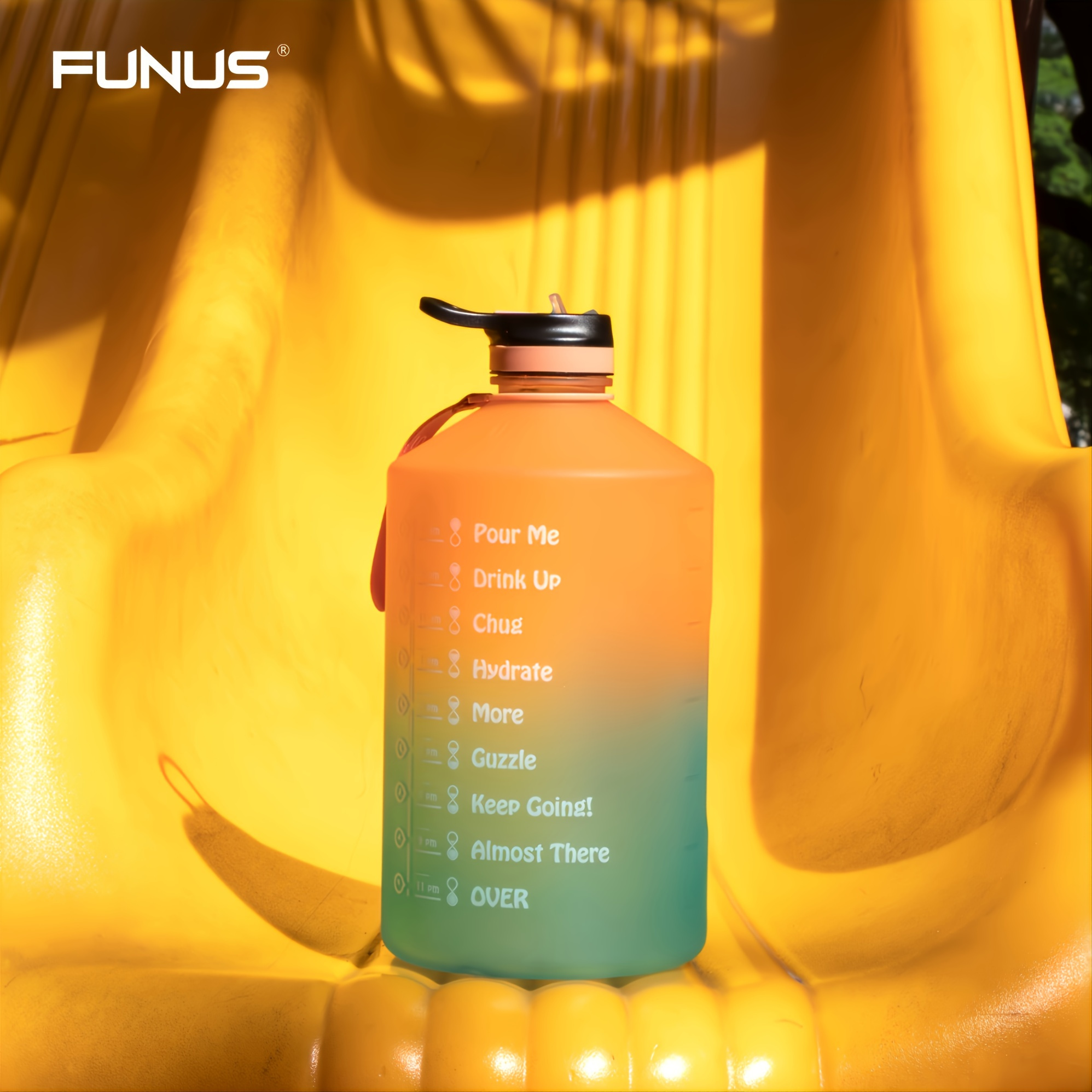 FUNUS 1 Gallon Water Bottle Motivational Water Bottle with Time Marker –  FUNUS WATER BOTTLE